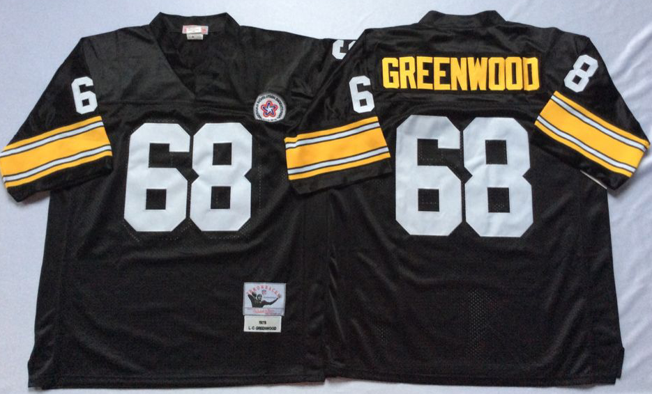 Men NFL Pittsburgh Steelers 68 Greenwood black Mitchell Ness jerseys
